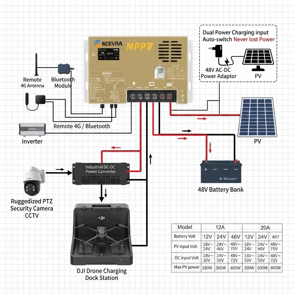 MPPT Controller Annotated Wiring Diagram